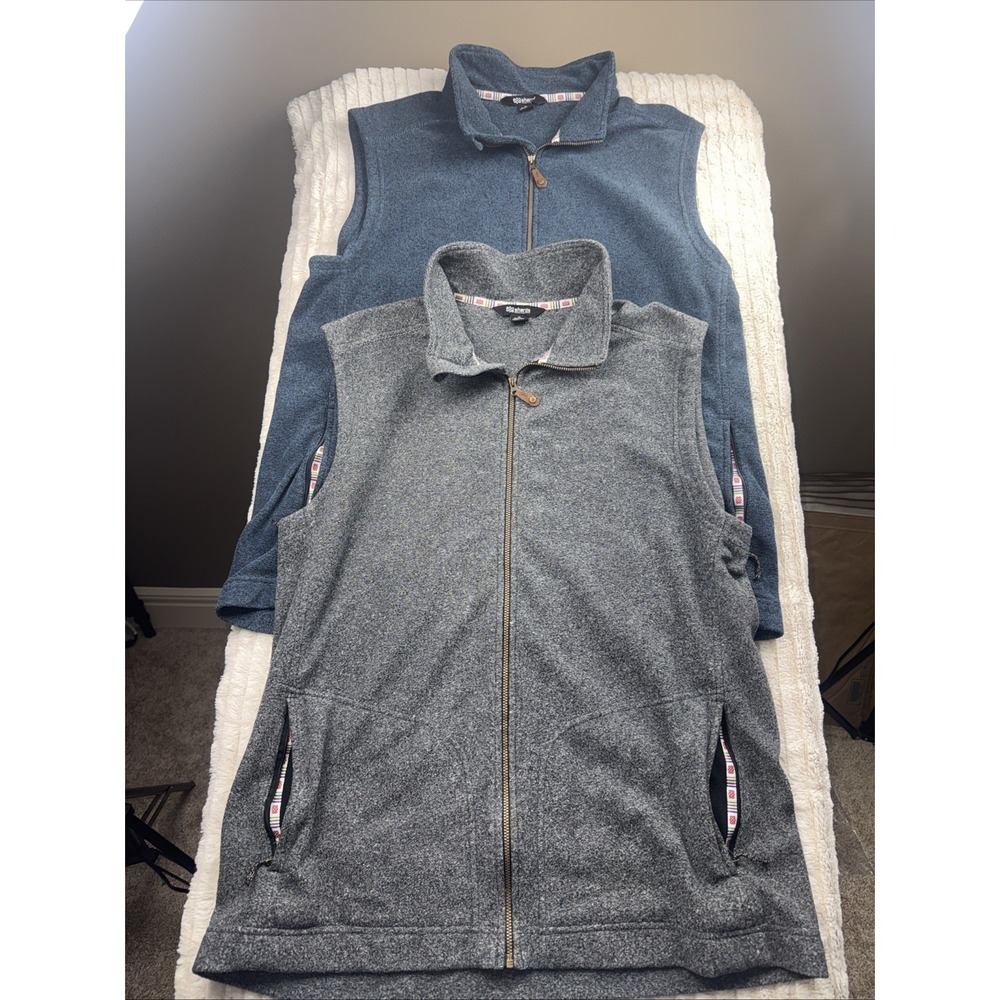 Sherpa Adventure Gear 2 Pack Bundle Full Zip Vest Men XL Blue & Gray Fleece Soft